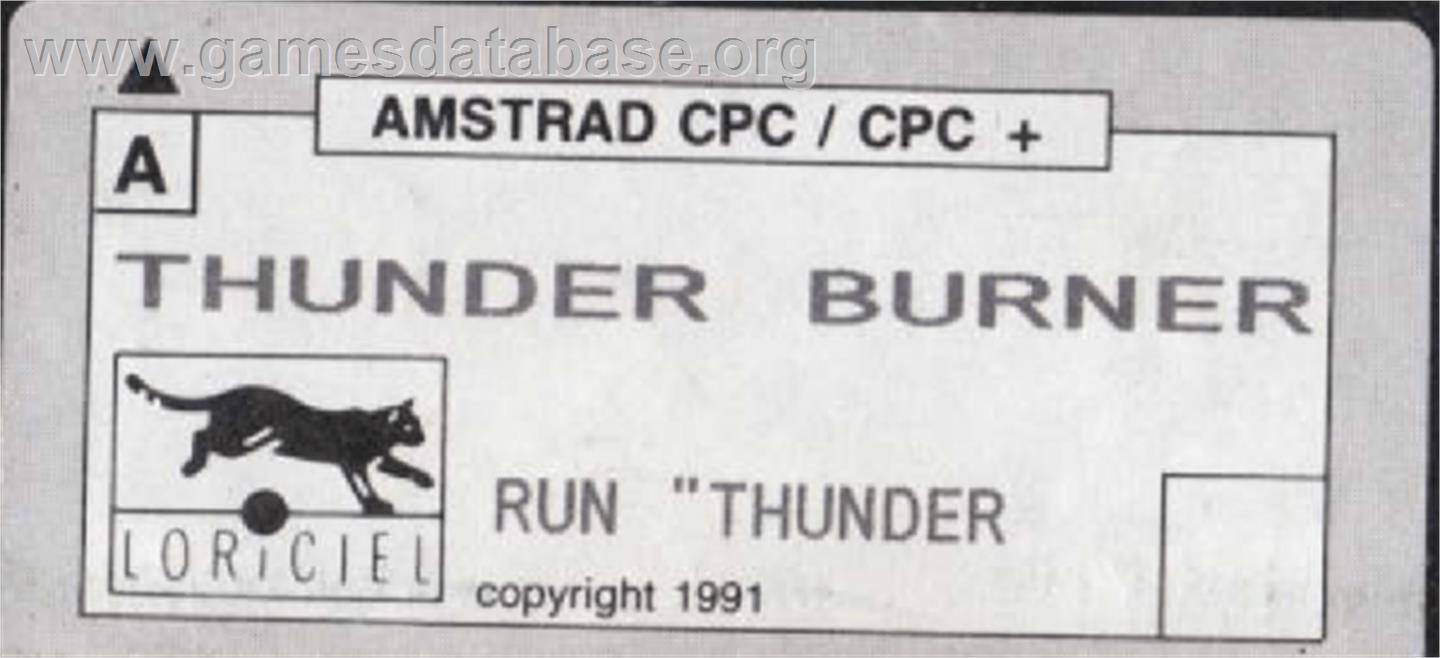 Thunder Burner - Amstrad CPC - Artwork - Cartridge Top