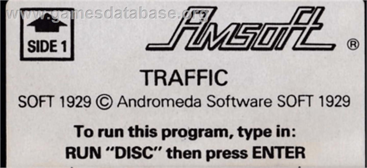 Traffic - Amstrad CPC - Artwork - Cartridge Top
