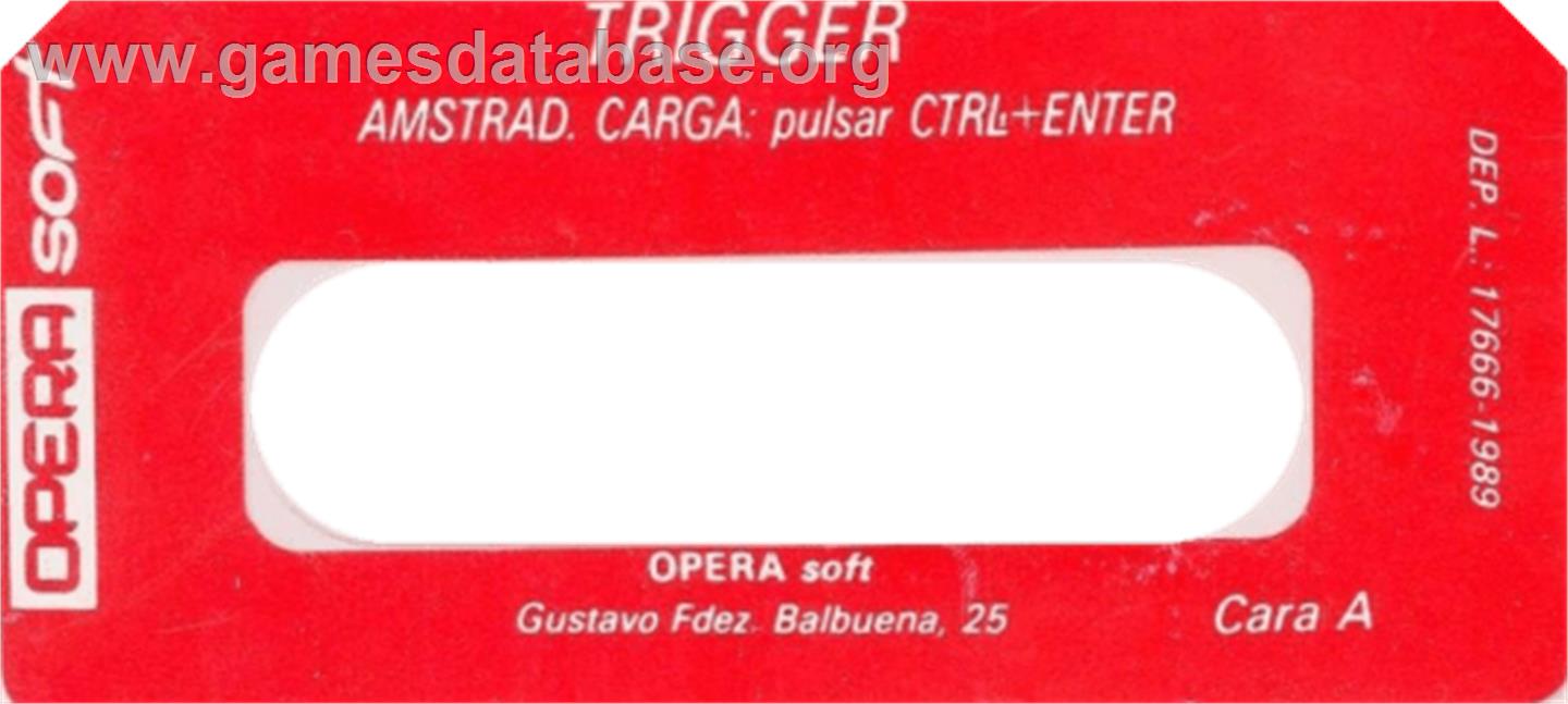 Trigger - Amstrad CPC - Artwork - Cartridge Top