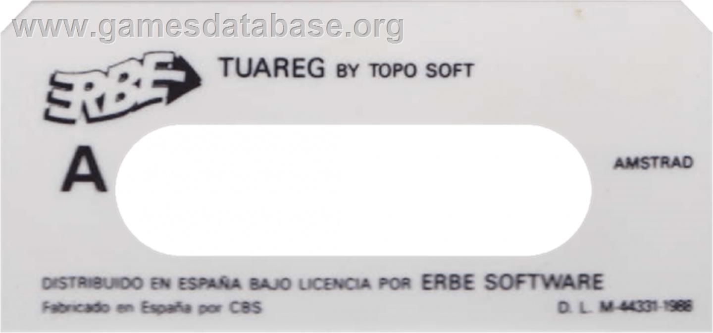 Tuareg - Amstrad CPC - Artwork - Cartridge Top