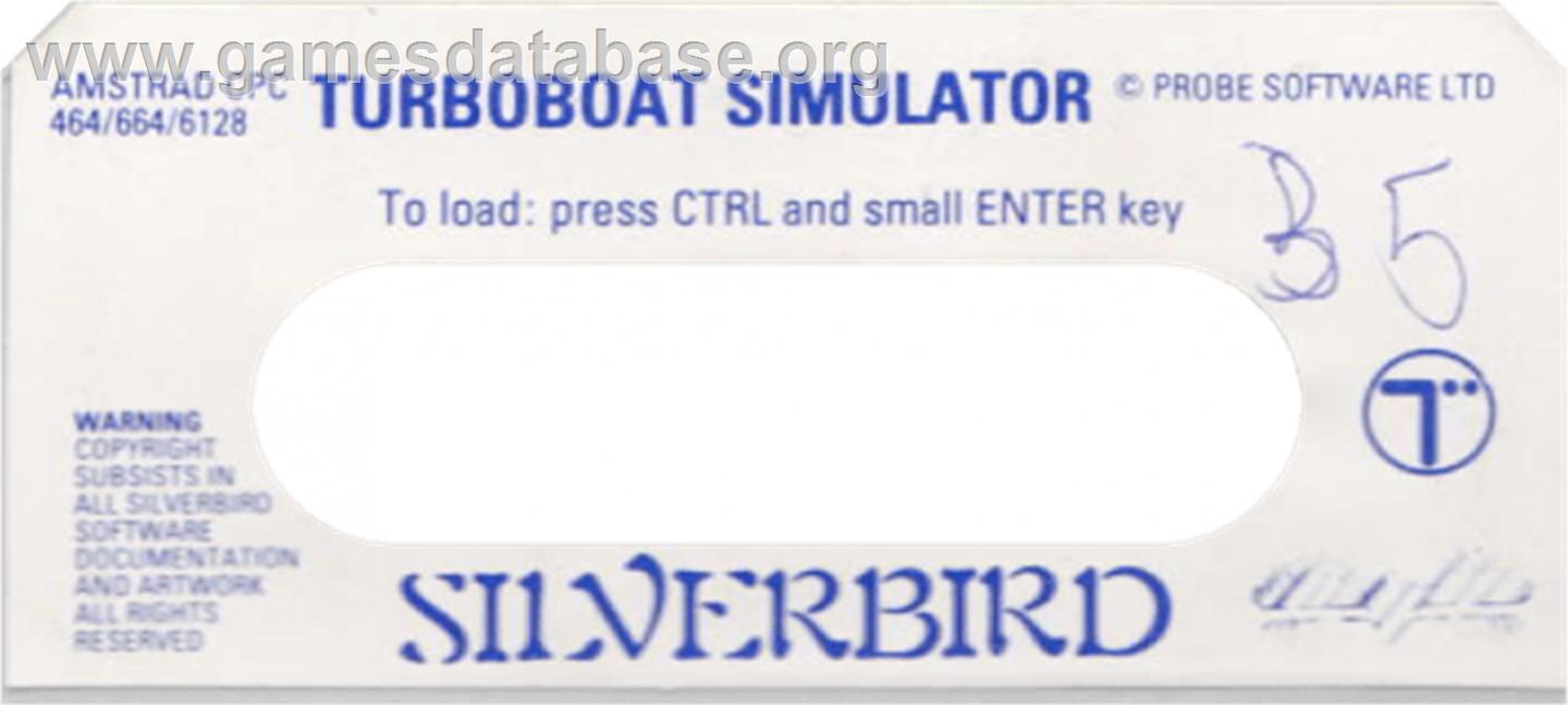 Turbo Boat Simulator - Amstrad CPC - Artwork - Cartridge Top