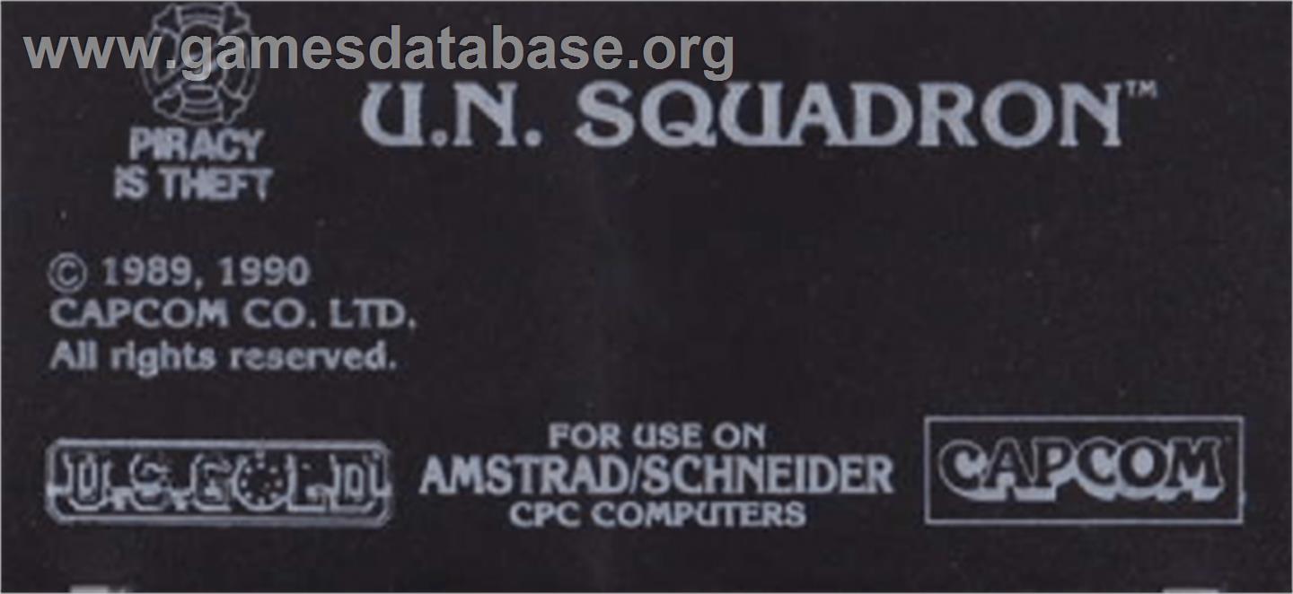 U.N. Squadron - Amstrad CPC - Artwork - Cartridge Top