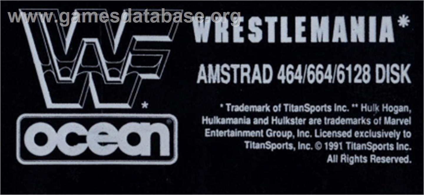 WWF Wrestlemania - Amstrad CPC - Artwork - Cartridge Top