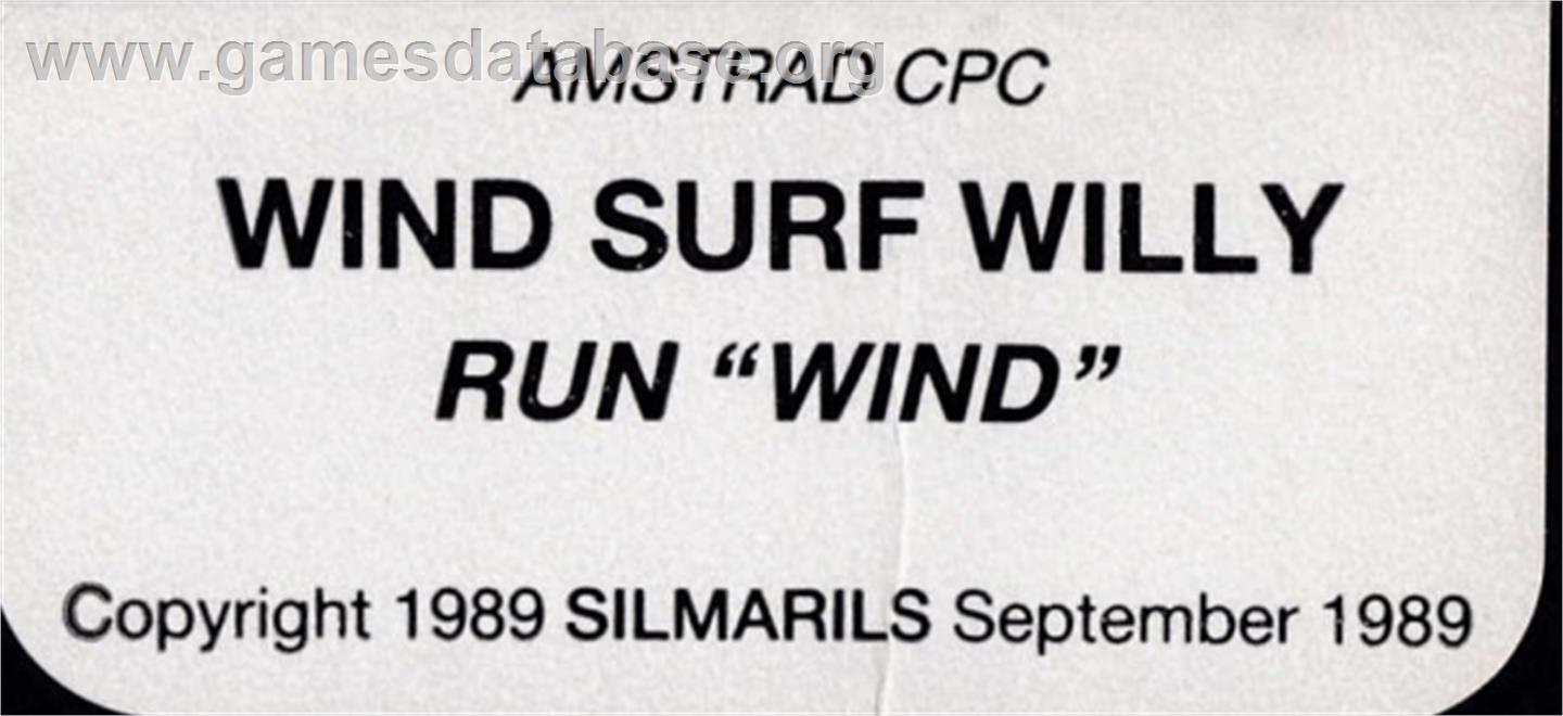 Windsurf Willy - Amstrad CPC - Artwork - Cartridge Top
