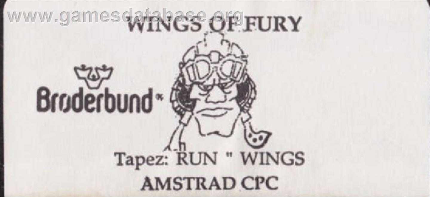 Wings of Fury - Amstrad CPC - Artwork - Cartridge Top