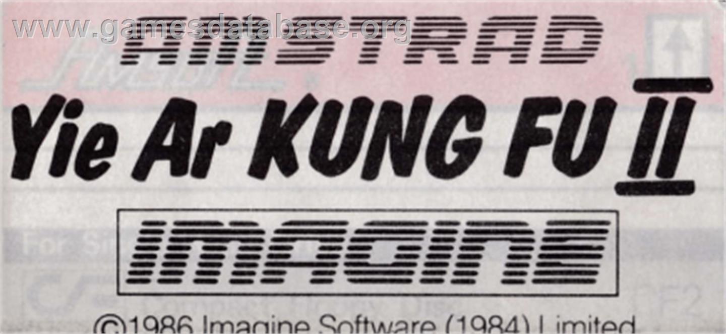 Yie Ar Kung-Fu 2 - Amstrad CPC - Artwork - Cartridge Top