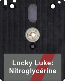 Artwork on the Disc for Lucky Luke: Nitroglycerine on the Amstrad CPC.