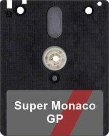 Artwork on the Disc for Super Monaco GP on the Amstrad CPC.