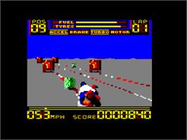 In game image of 750cc Grand Prix on the Amstrad CPC.