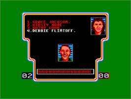In game image of A Question of Sport on the Amstrad CPC.