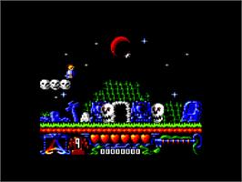 In game image of Addams Family, The on the Amstrad CPC.