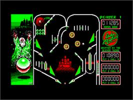 In game image of Advanced Pinball Simulator on the Amstrad CPC.