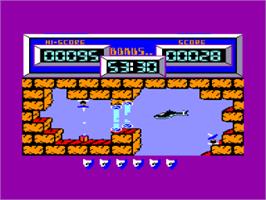 In game image of Airwolf on the Amstrad CPC.