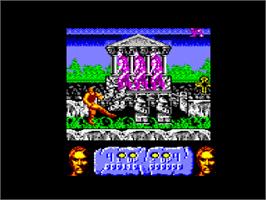 In game image of Altered Beast on the Amstrad CPC.