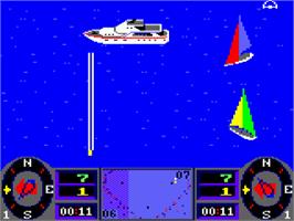 In game image of Arnie's America's Cup Challenge on the Amstrad CPC.