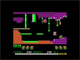 In game image of Auf Wiedersehen Monty on the Amstrad CPC.