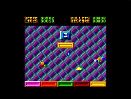 In game image of Ball Crazy on the Amstrad CPC.