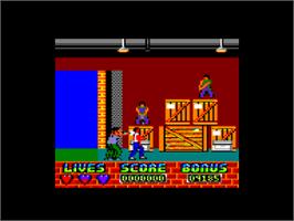 In game image of Beverly Hills Cop on the Amstrad CPC.