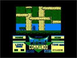 In game image of Bionic Commando on the Amstrad CPC.