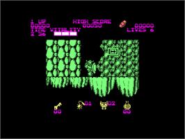 In game image of Black Tiger on the Amstrad CPC.