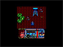 In game image of Blazing Thunder on the Amstrad CPC.