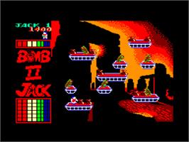 In game image of Bomb Jack 2 on the Amstrad CPC.