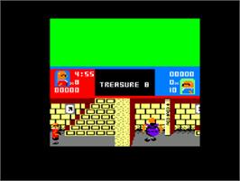 In game image of Bonanza Bros. on the Amstrad CPC.