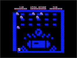 In game image of Bubble Bobble on the Amstrad CPC.