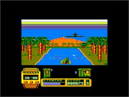 In game image of Butcher Hill on the Amstrad CPC.