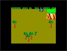 In game image of Commando on the Amstrad CPC.