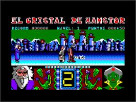 In game image of Corona Mágica on the Amstrad CPC.