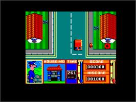 In game image of Cosmic Relief: Prof. Renegade to the Rescue on the Amstrad CPC.