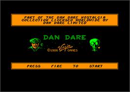 In game image of Dan Dare: Pilot of the Future on the Amstrad CPC.