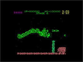 In game image of Dragon Breed on the Amstrad CPC.