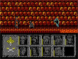 In game image of Dragons of Flame on the Amstrad CPC.