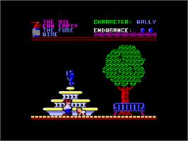 In game image of Everyone's A Wally (The Life of Wally) on the Amstrad CPC.