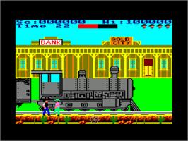 In game image of Express Raider on the Amstrad CPC.