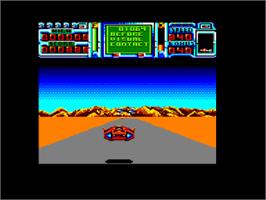 In game image of Fire and Forget 2: The Death Convoy on the Amstrad CPC.