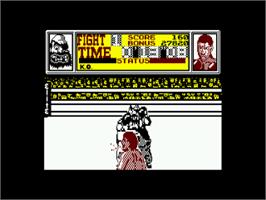 In game image of Frank Bruno's Boxing on the Amstrad CPC.
