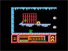 In game image of Frost Byte on the Amstrad CPC.