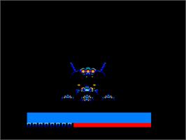 In game image of Galactic Conqueror on the Amstrad CPC.