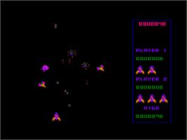 In game image of Galactic Plague on the Amstrad CPC.