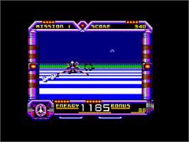 In game image of Galaxy Force on the Amstrad CPC.