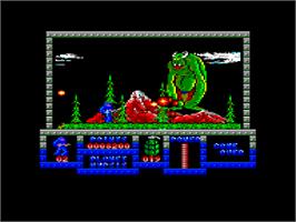 In game image of Game Over on the Amstrad CPC.