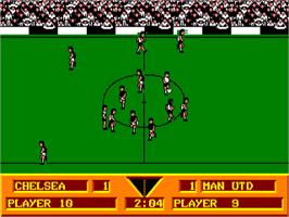In game image of Gazza's Super Soccer on the Amstrad CPC.