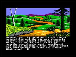 In game image of Gnome Ranger on the Amstrad CPC.