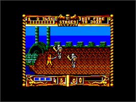 In game image of Golden Axe on the Amstrad CPC.