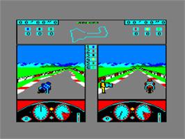 In game image of Grand Prix 500 cc on the Amstrad CPC.