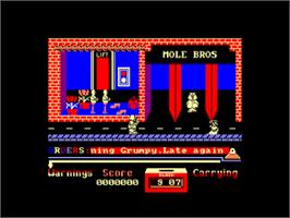 In game image of Grumpy Gumphrey Supersleuth on the Amstrad CPC.