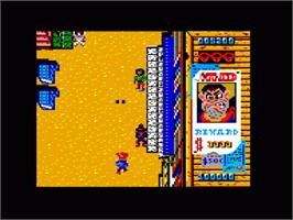 In game image of Gun.Smoke on the Amstrad CPC.